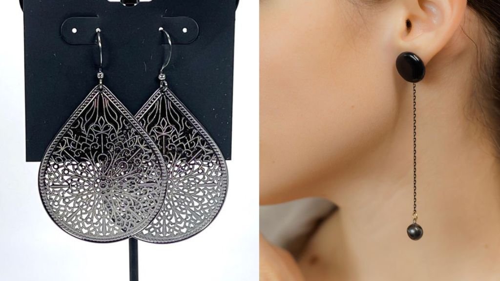 Black Metal Earrings