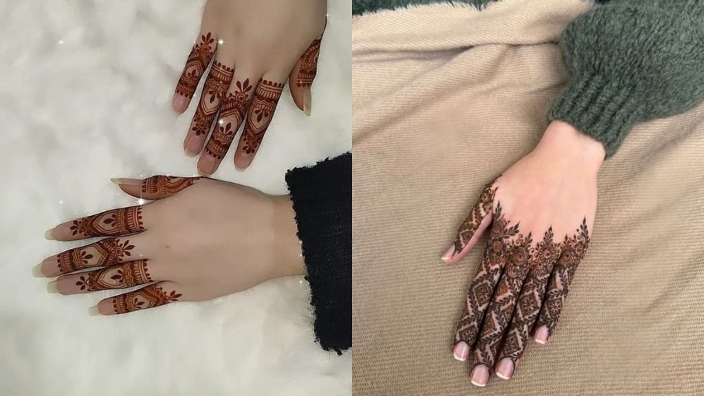 Simple Finger Mehndi Design for Girl