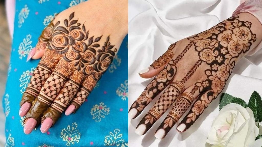 Rose Mehndi Design Back Hand