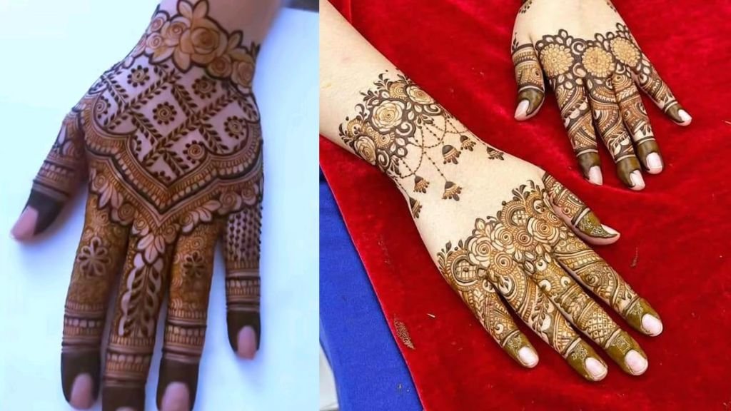 Rose Mehndi Design Back Hand